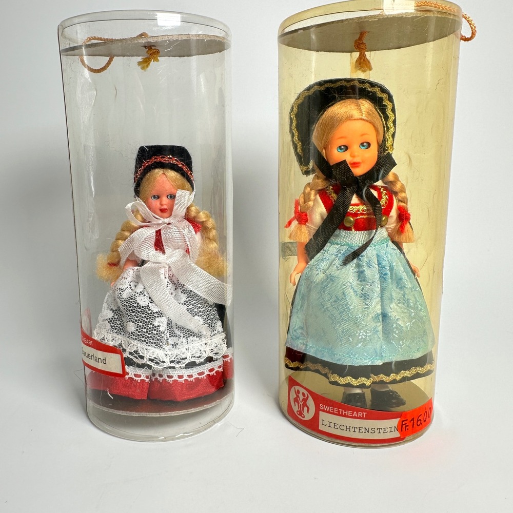 Sweetheart Souvenir Dolls Set 2 Sauerland Liechtenstein Vintage Folk Costume